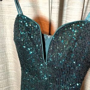 Emerald green sequenced dress